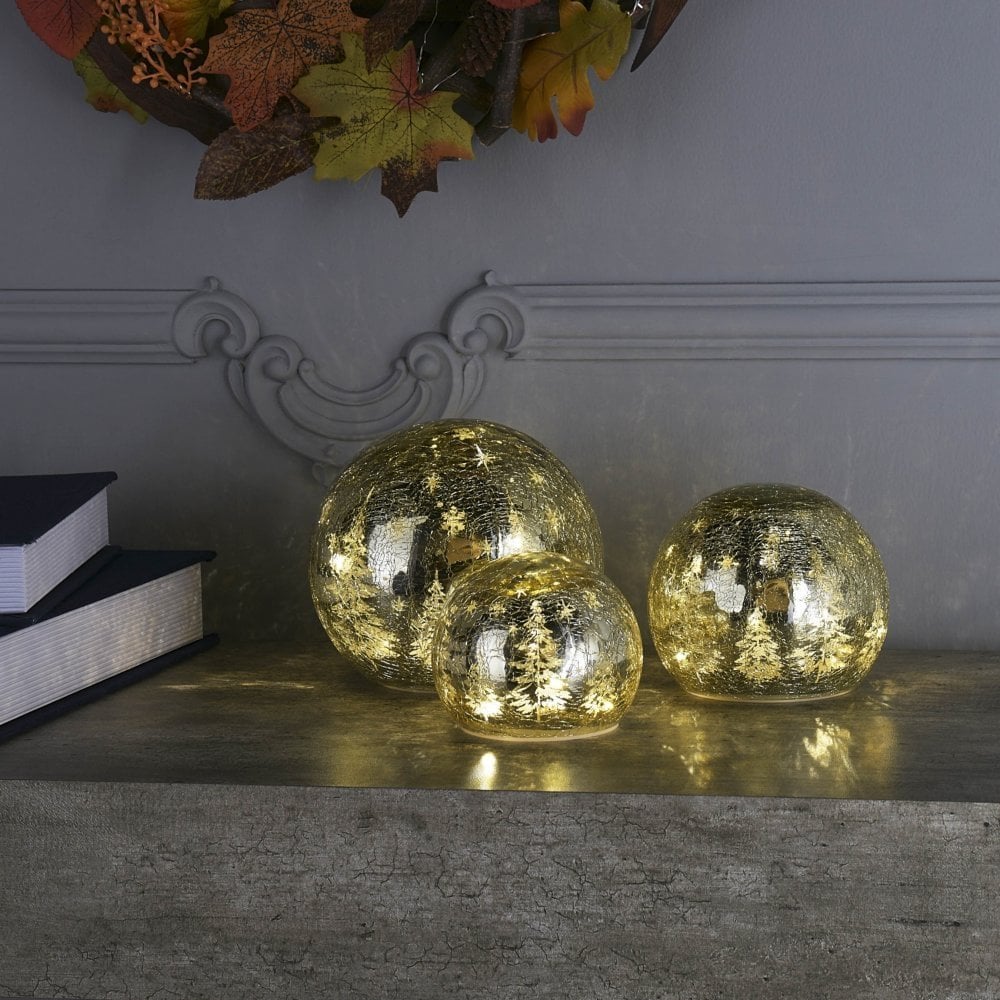 Set of 3 Glass Christmas Ornaments