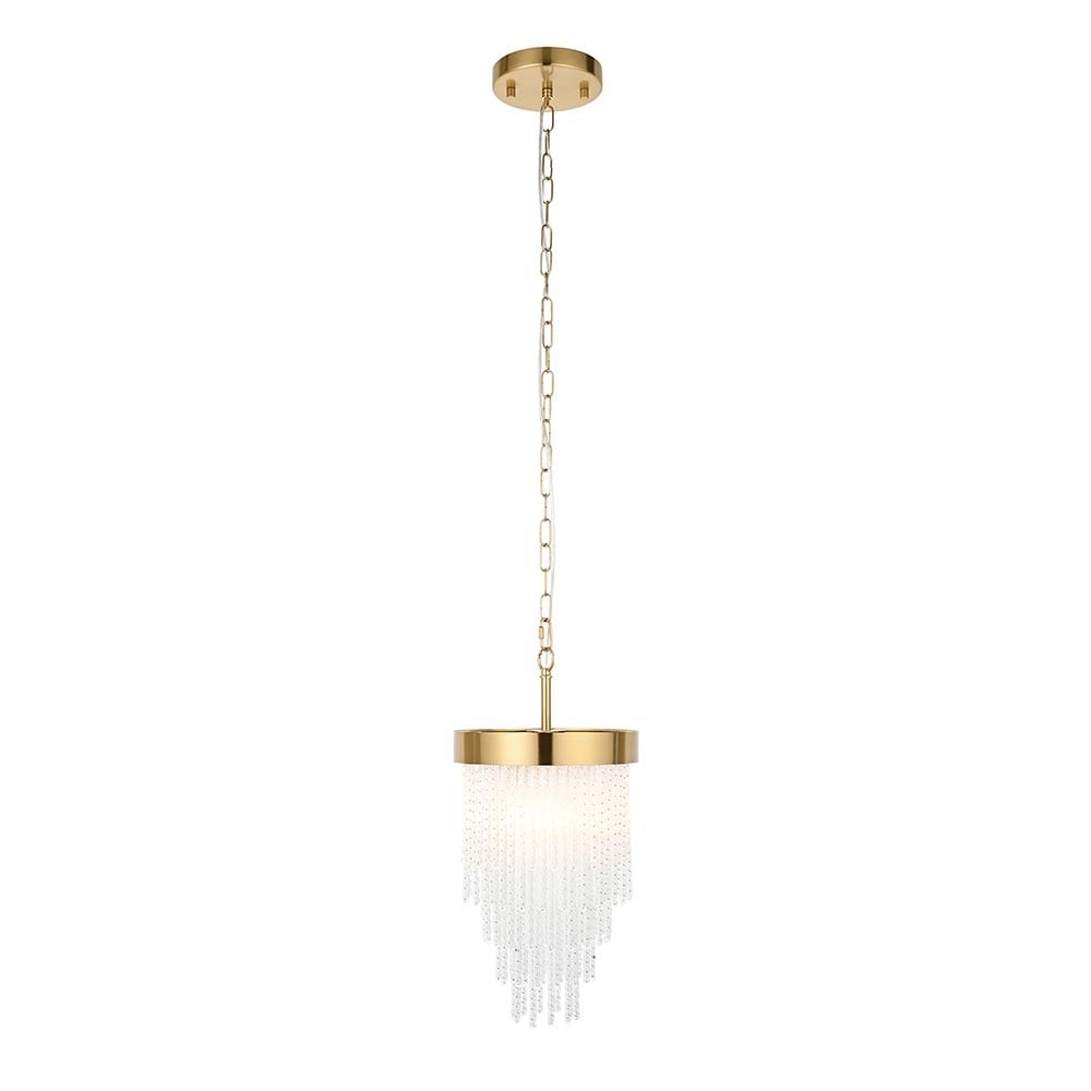 Anistoria Single Brass Pendant with Decorative Glass Rods