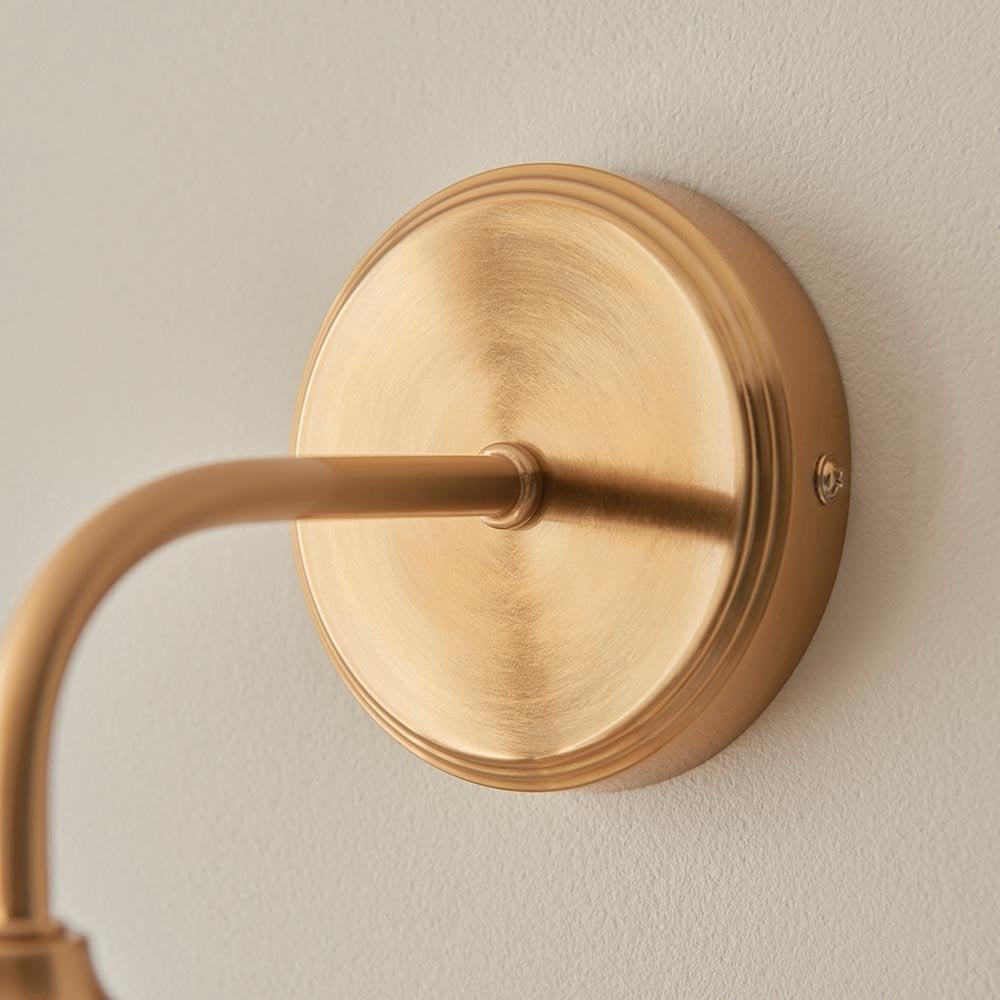Ashcroft Brass Wall Fitting with Clear Glass Shade