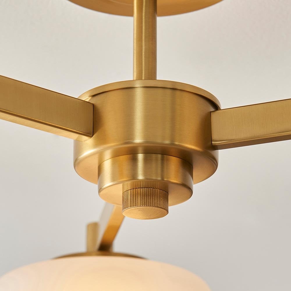 Boss 3 Light Semi Flush Fitting in Brushed Brass
