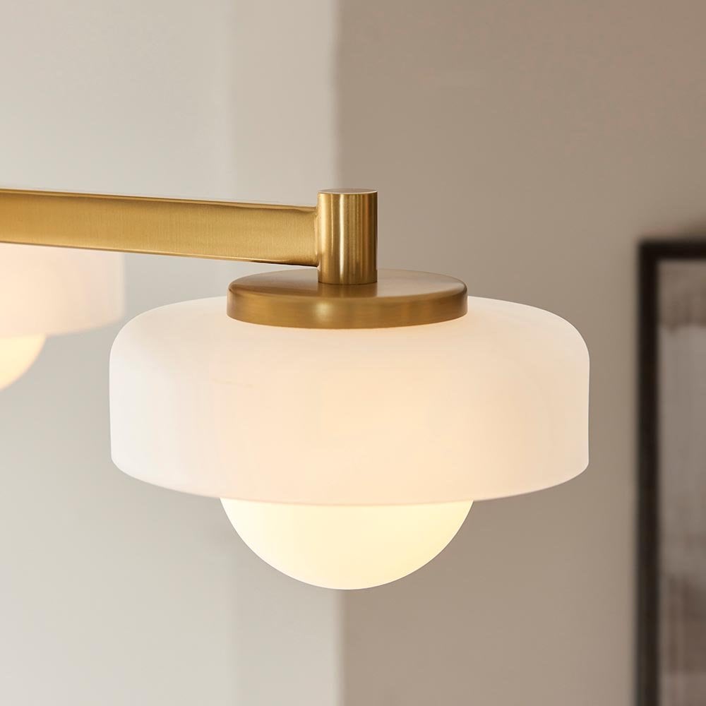 Boss 3 Light Semi Flush Fitting in Brushed Brass