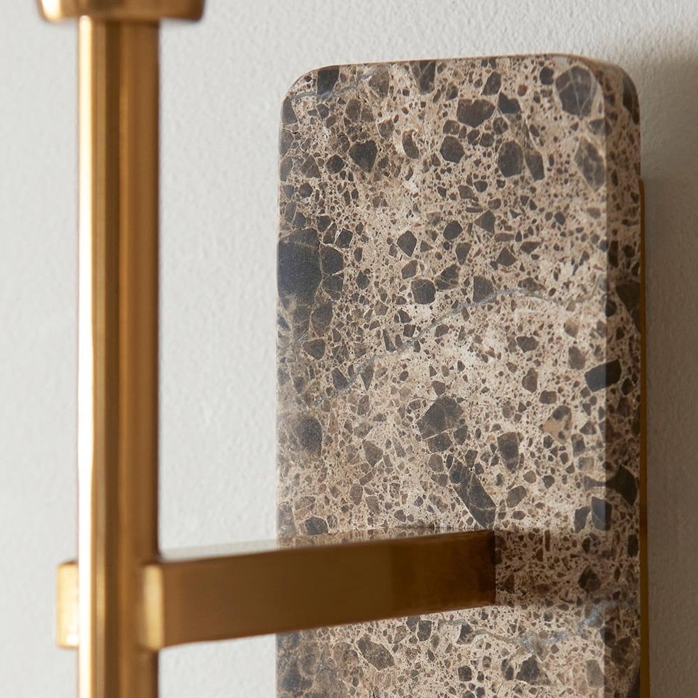 Faro Emperador Brown Marble Wall Light C/W Shade