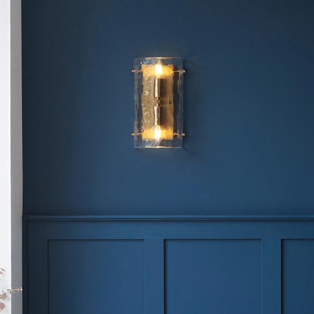 Keller Double Wall Lighting with Textured Glass