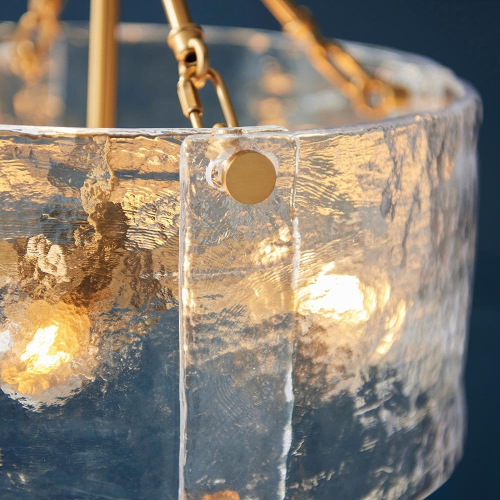 Keller 4 Light Ceiling Pendant with Cylindrical Textured Glass