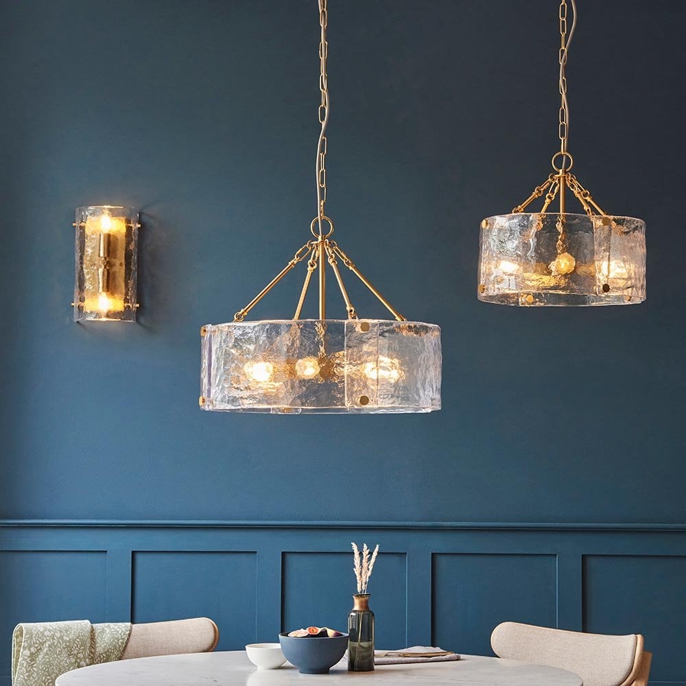 Keller 4 Light Ceiling Pendant with Cylindrical Textured Glass