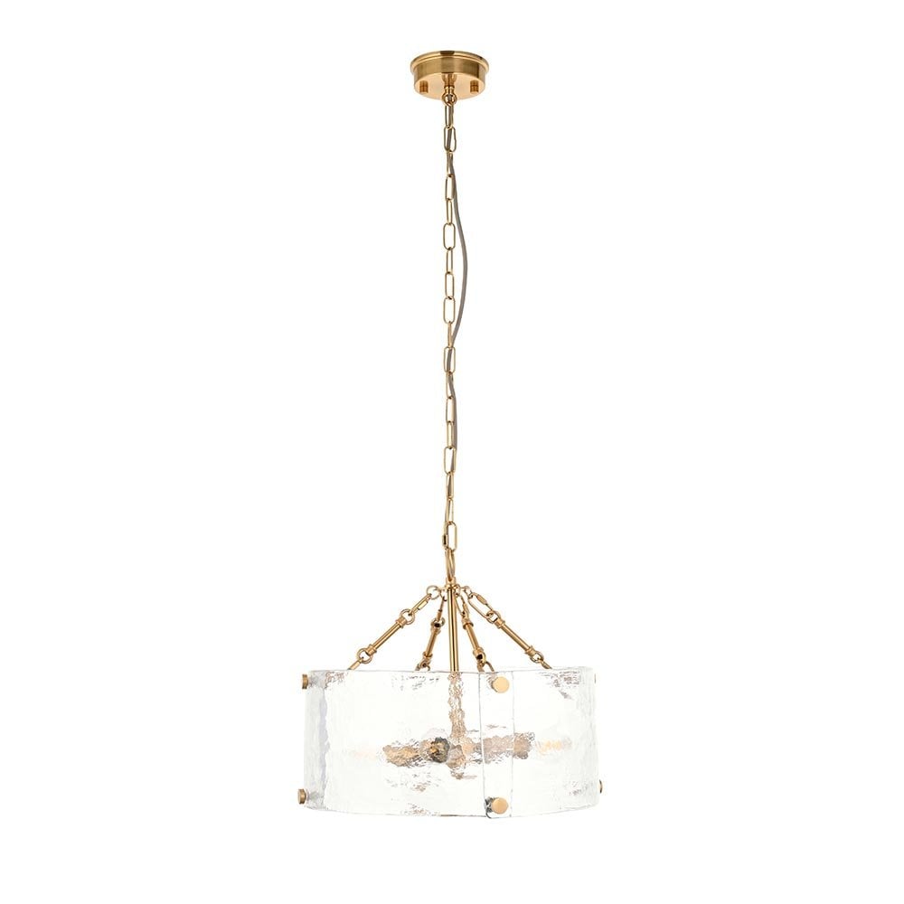 Keller 4 Light Ceiling Pendant with Cylindrical Textured Glass