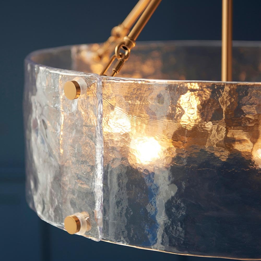 Keller 6 Light Ceiling Pendant with Cylindrical Textured Glass