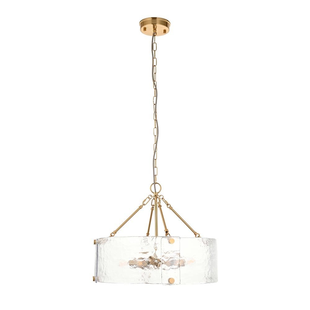 Keller 6 Light Ceiling Pendant with Cylindrical Textured Glass