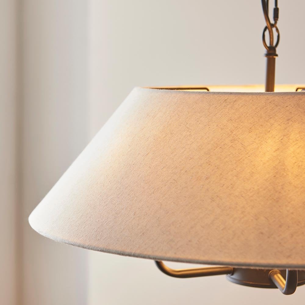 Lille 5 Light Matt Black Pendant with Drum Shade
