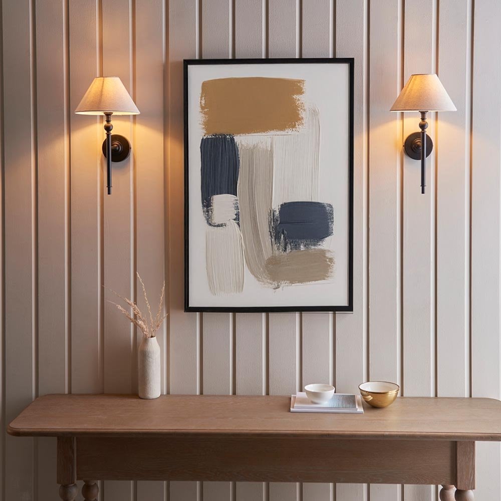 Lille Matt Black Wall Light C/W Shade