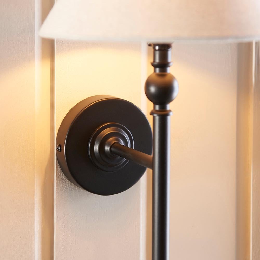 Lille Matt Black Wall Light C/W Shade