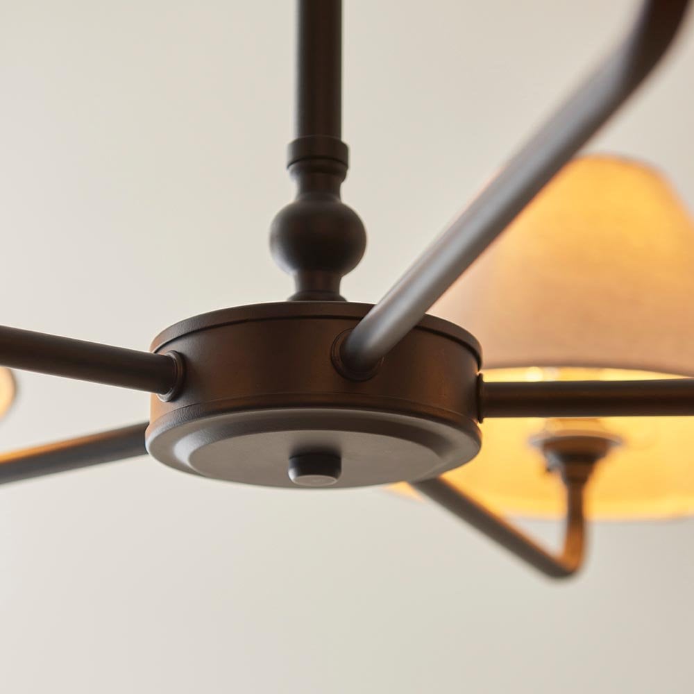 Lille 5 Light Matt Black Pendant C/W Shades