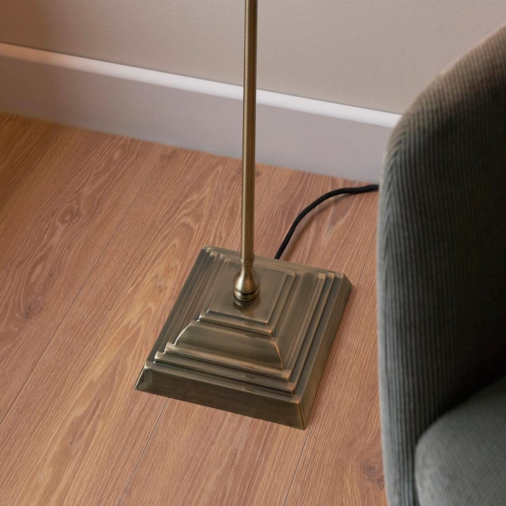 Lille Antique Brass Floor Lamp C/W Shade