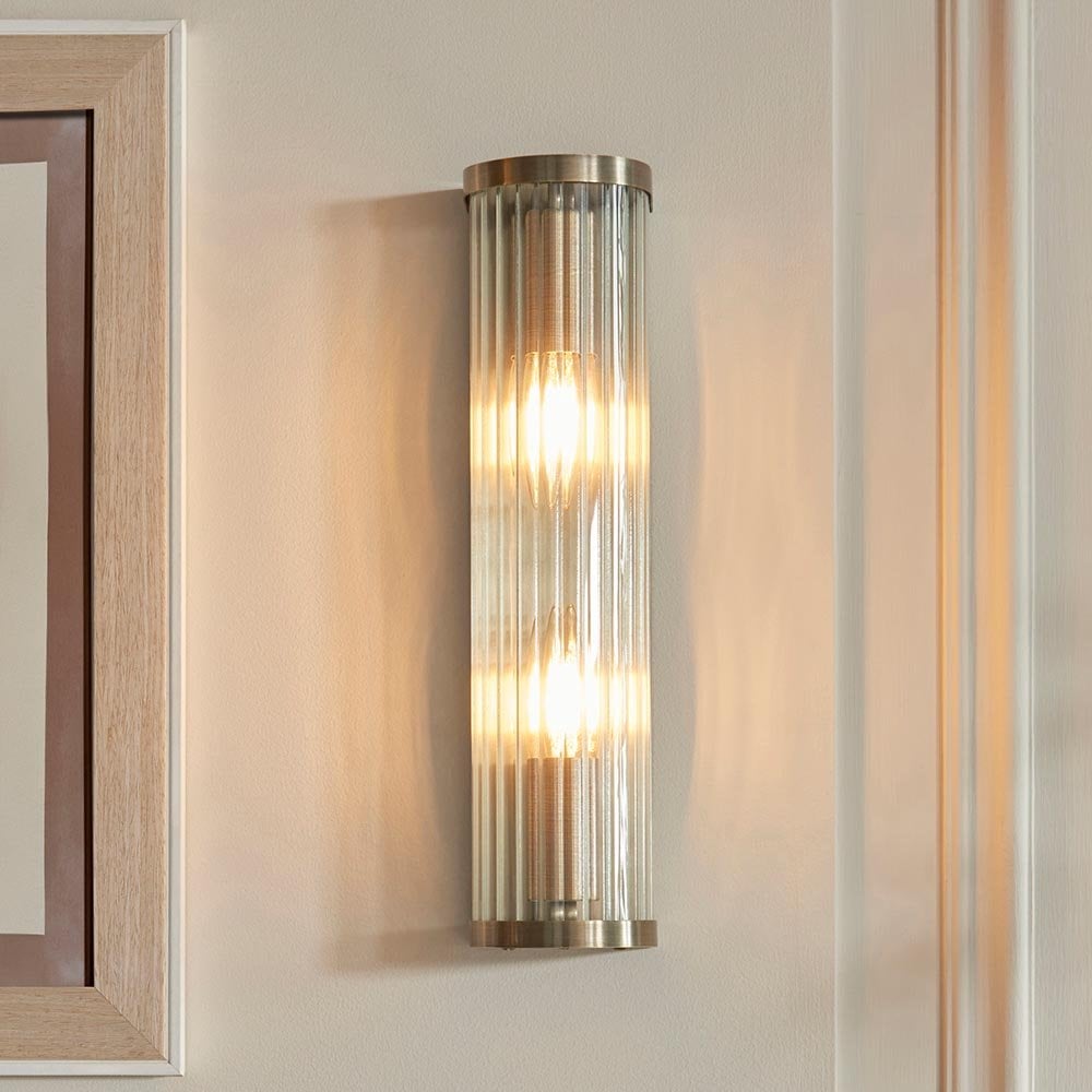 Ridgeton Double Antique Brass Wall Light