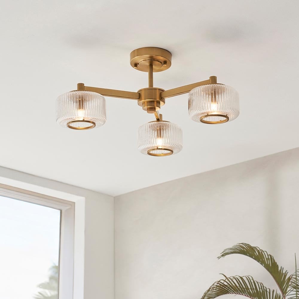Stamford 3 Light Semi Flush Fitting