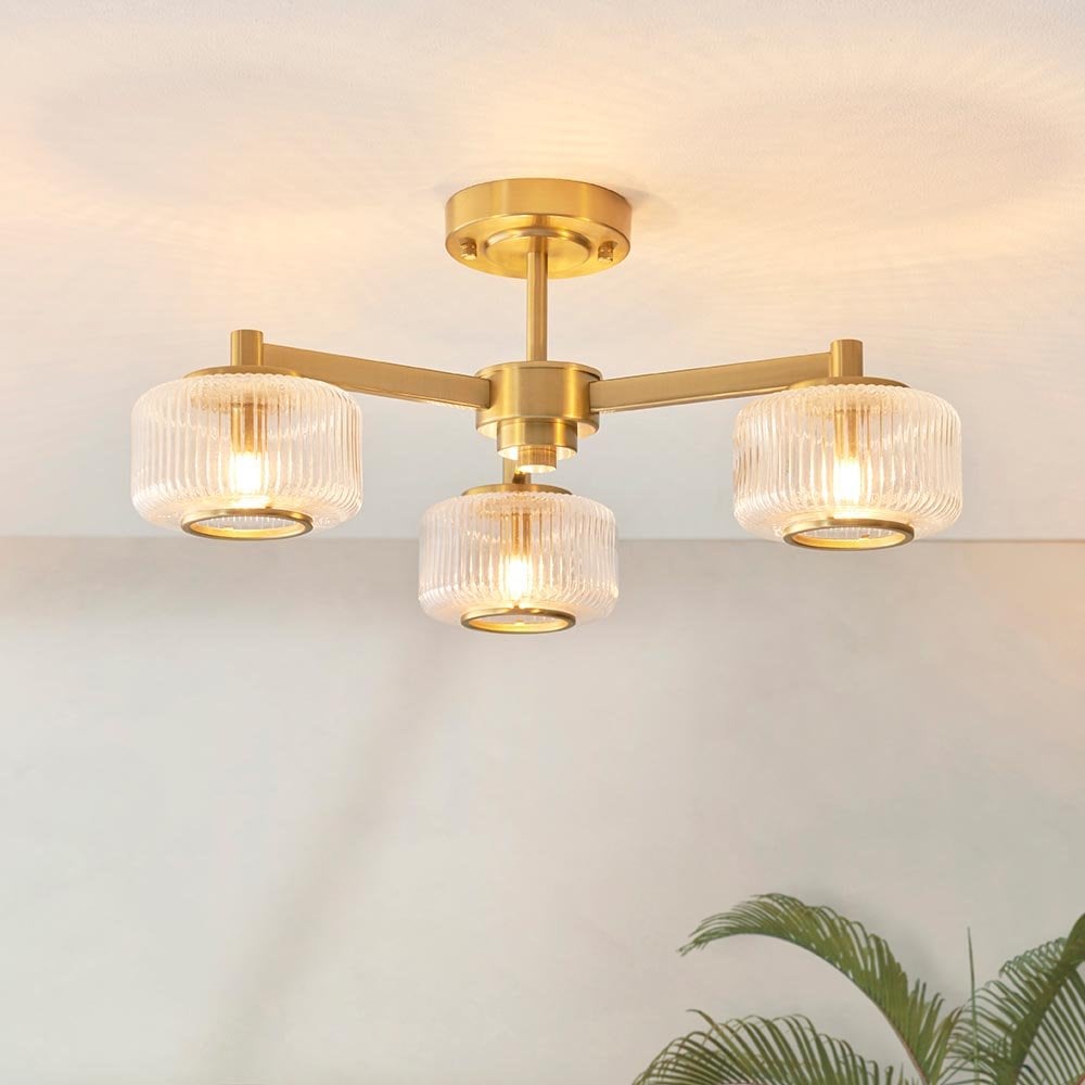 Stamford 3 Light Semi Flush Fitting