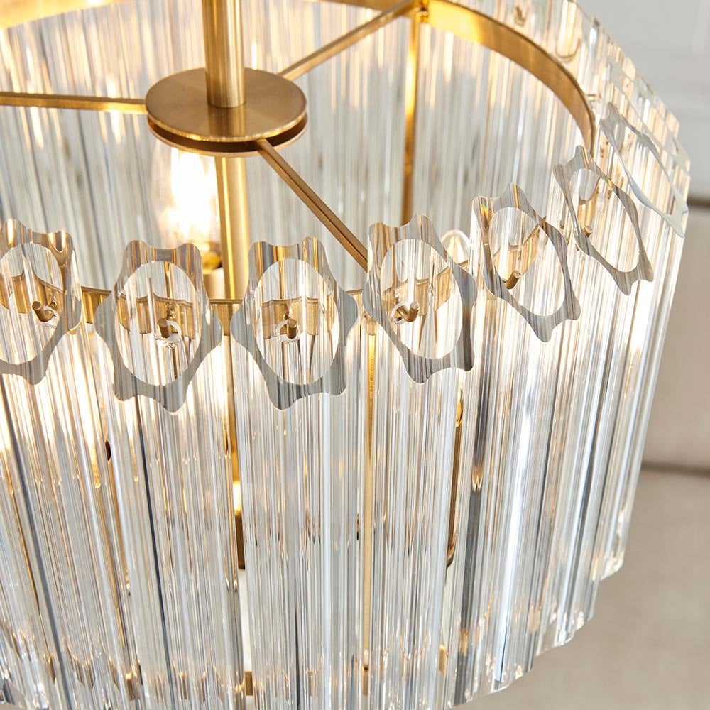 Valentina 3 Light Aged Brass Ceiling Pendant