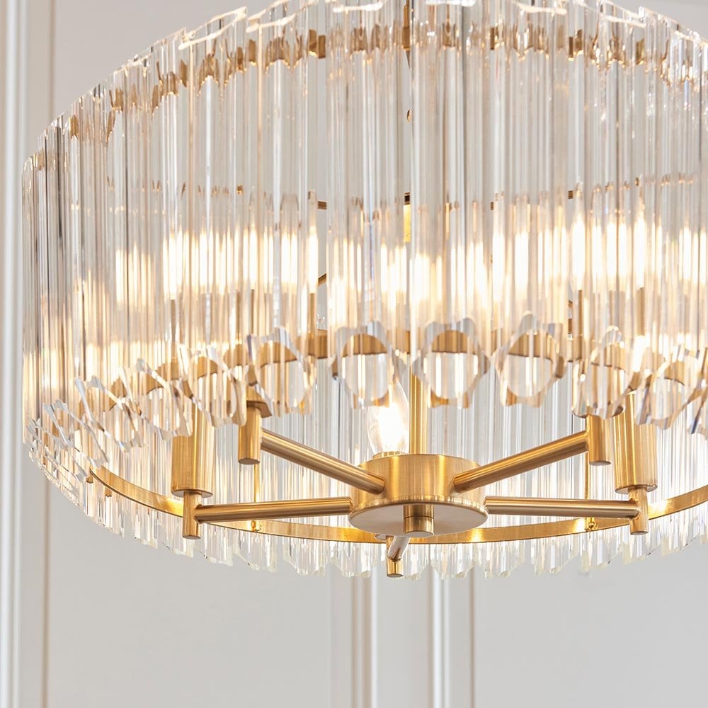 Valentina 5 Light Aged Brass Ceiling Pendant