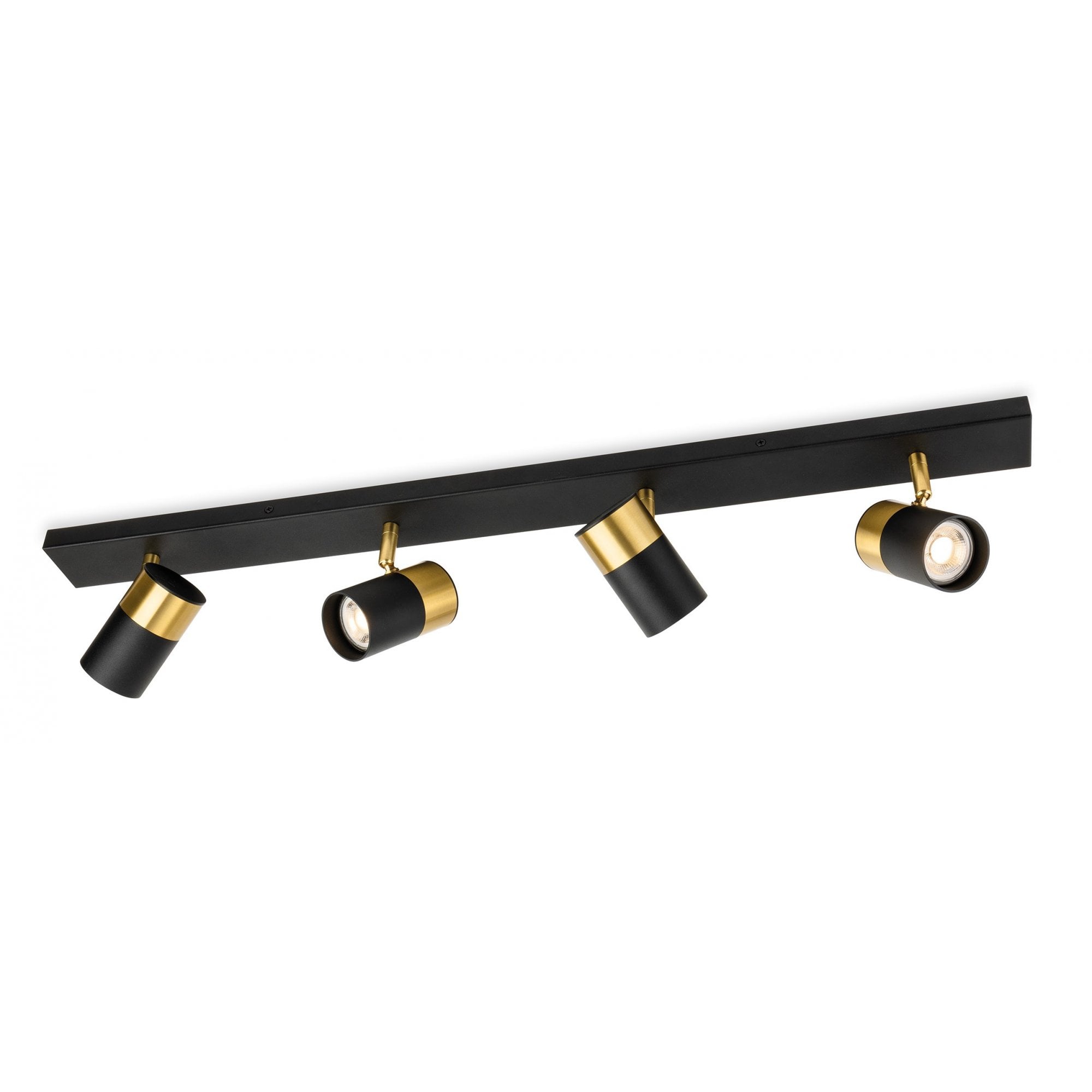 Roma 4 Light Spotlight Bar in Black & Brushed Brass