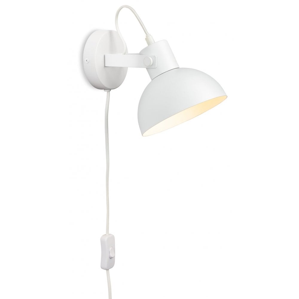 Gemma Plug In Wall Light in White Finish