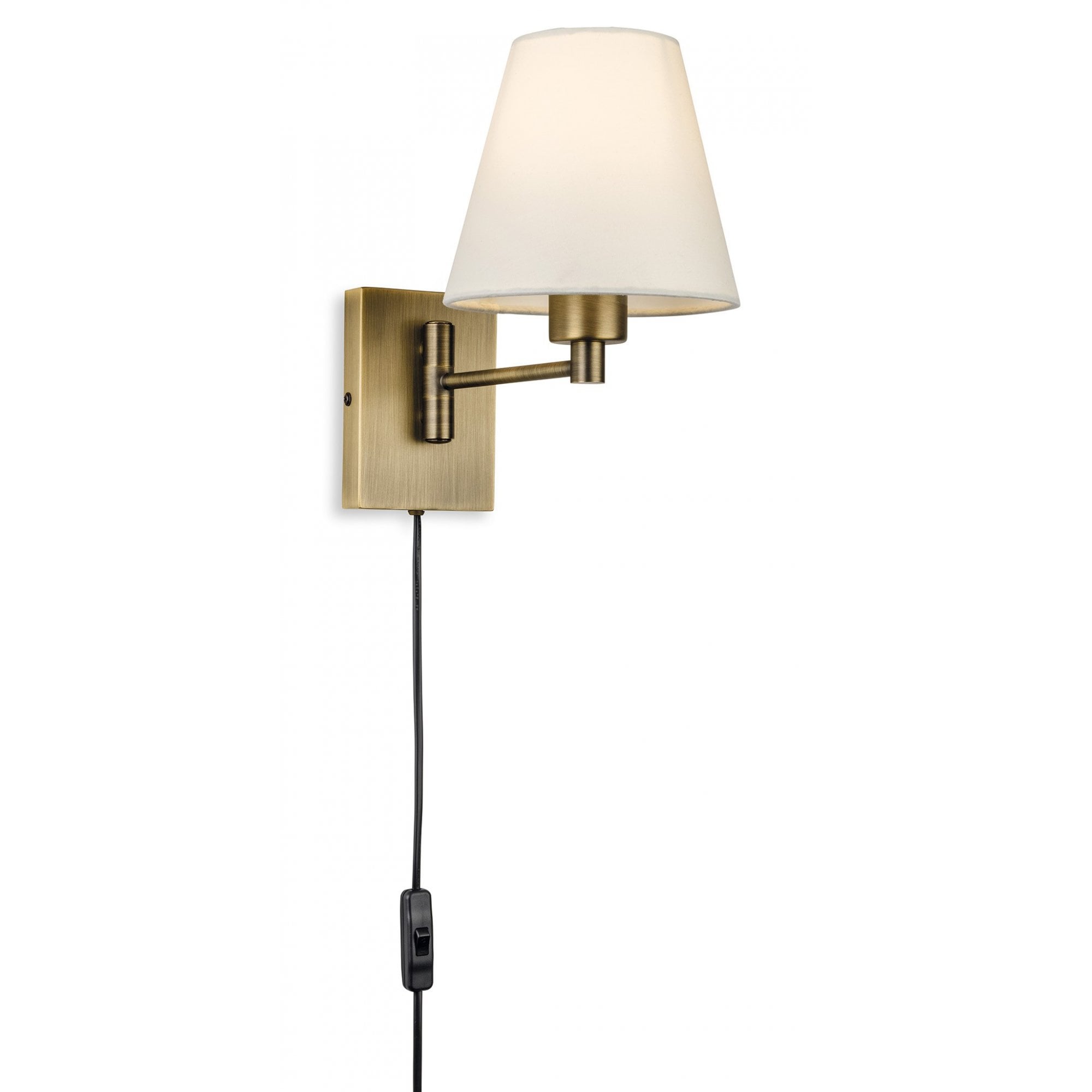Carly Plug In Wall Light in Bronze C/W Shade