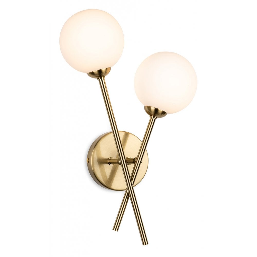 Lando Brass & Opal Glass Wall Light