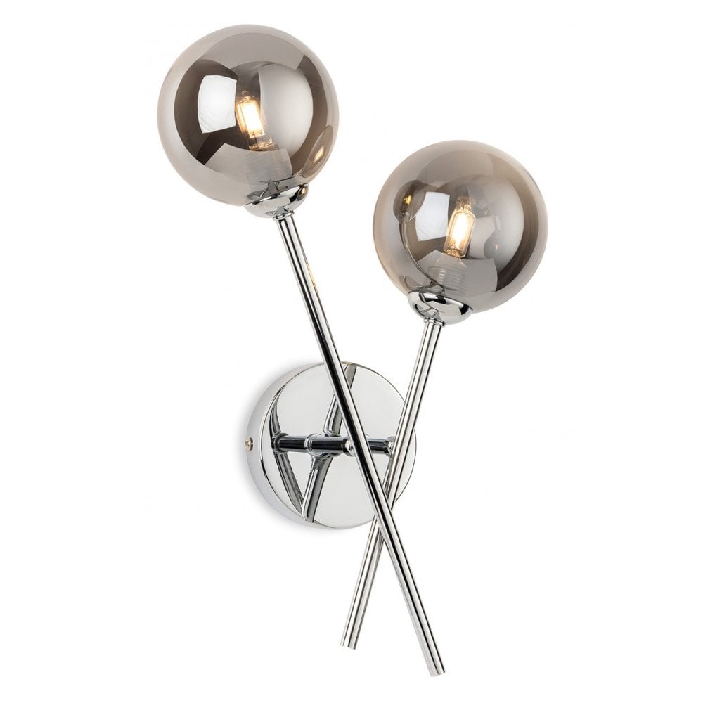 Lando Chrome & Smoked Glass Wall Light