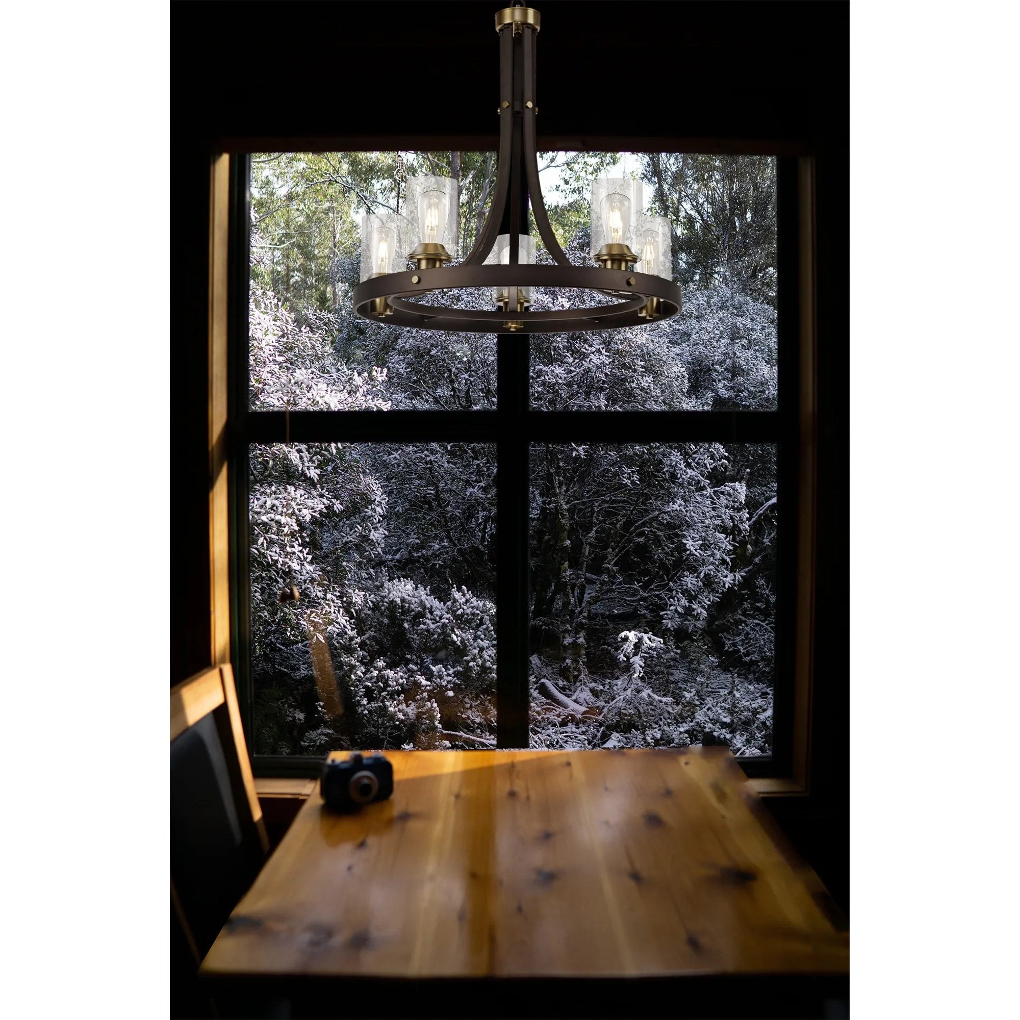 Derryclare 5 Light Brown & Bronze Pendant
