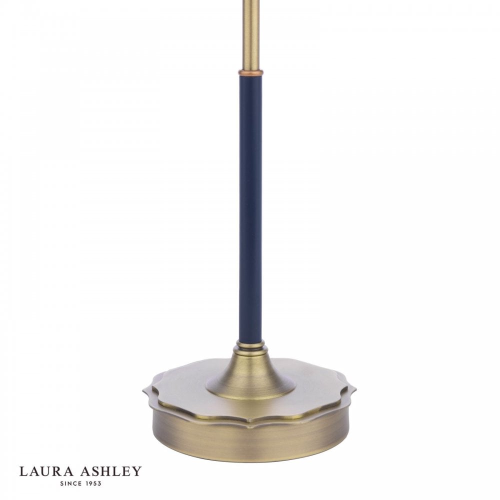 Denwick Antique Brass Table Lamp C/W Blue Shade