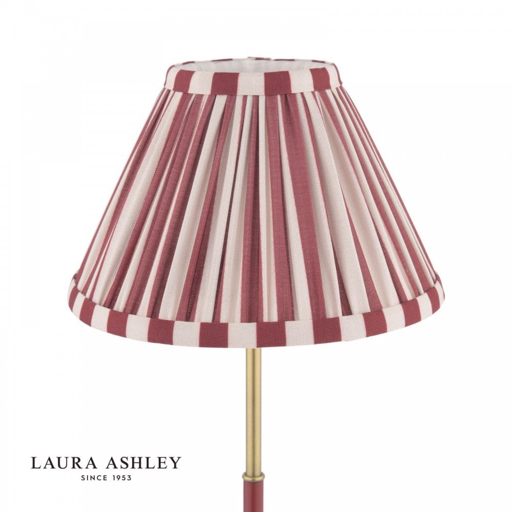 Denwick Antique Brass Table Lamp C/W Red Shade