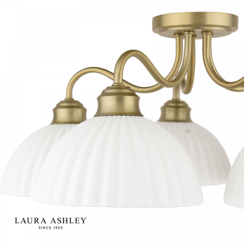 Laura Ashley Durford 5 Light Semi-Flush Matt Antique Brass
