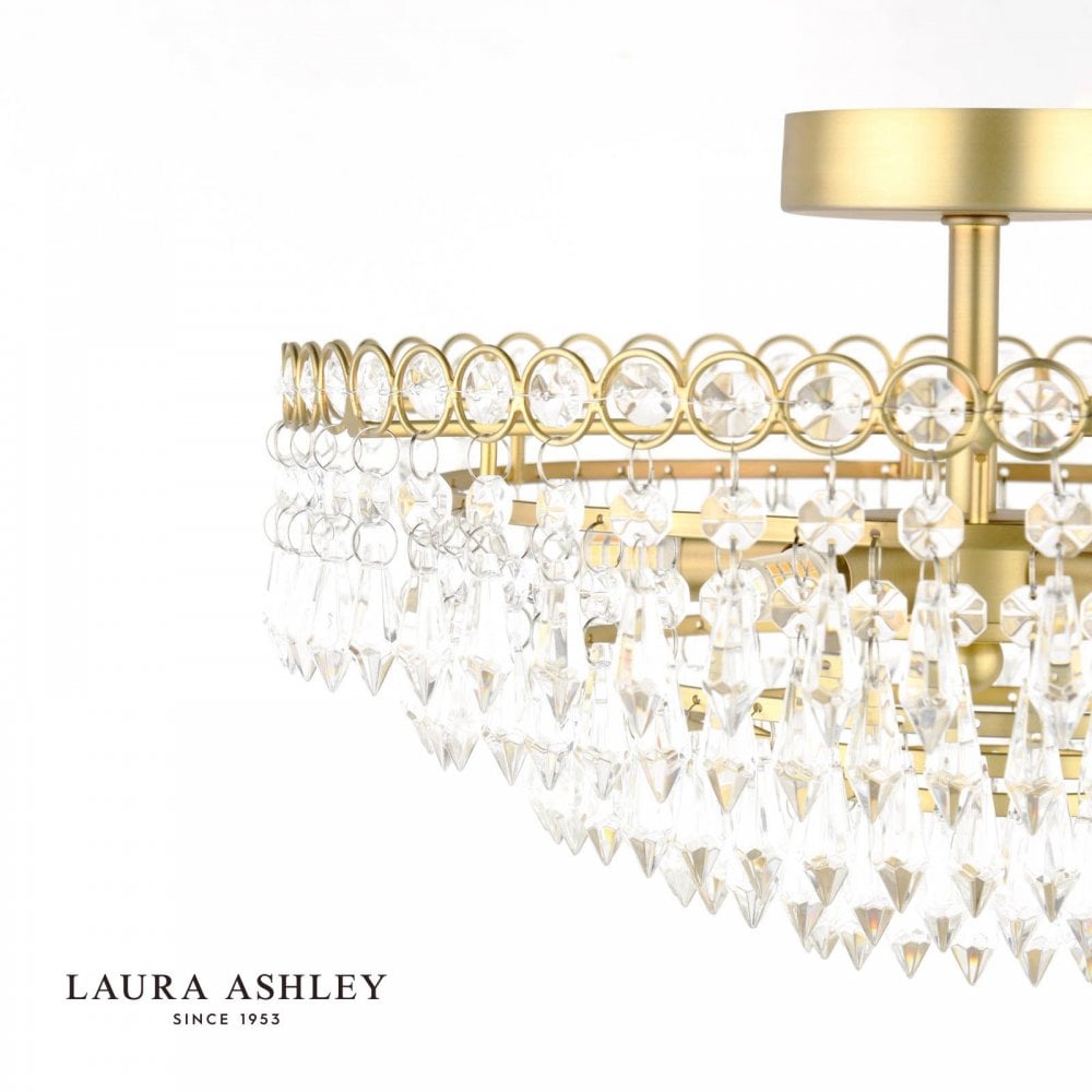Enid 5 Light Semi Flush Fitting in Antique Brass