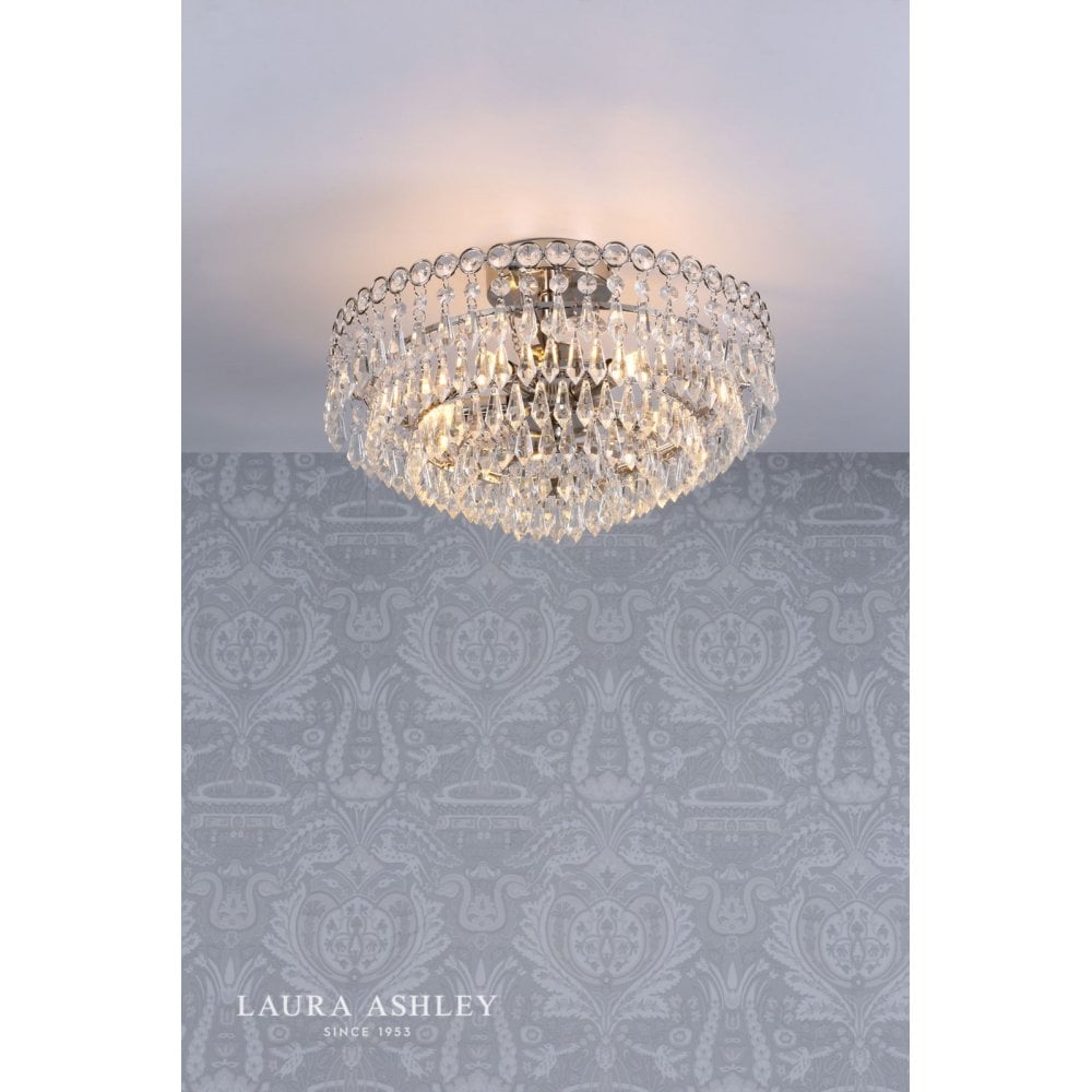 Enid 5 Light Semi Flush Fitting in Polished Nickel