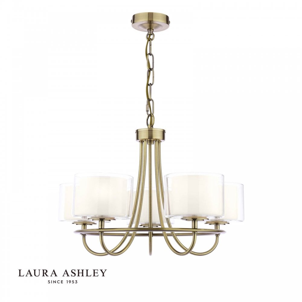 Southwell 3 Light Pendant in Antique Brass & Opal Glass