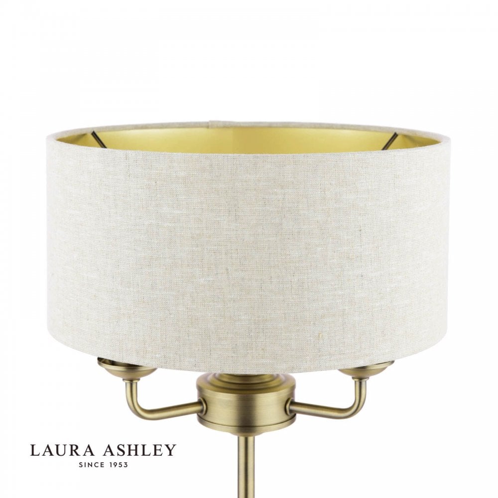 Sorrento Antique Brass Table Lamp C/W Natural Shade