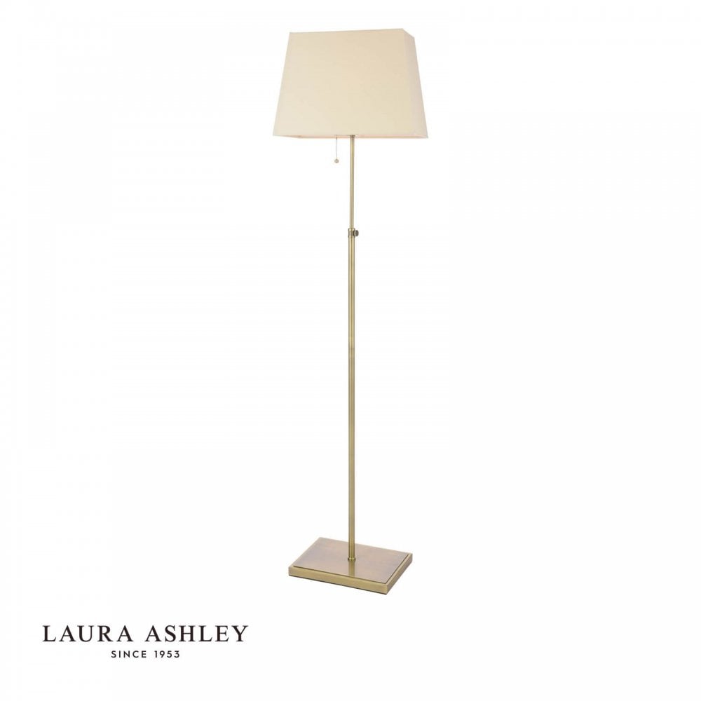 Bartley Antique Brass Floor Lamp C/W Shade