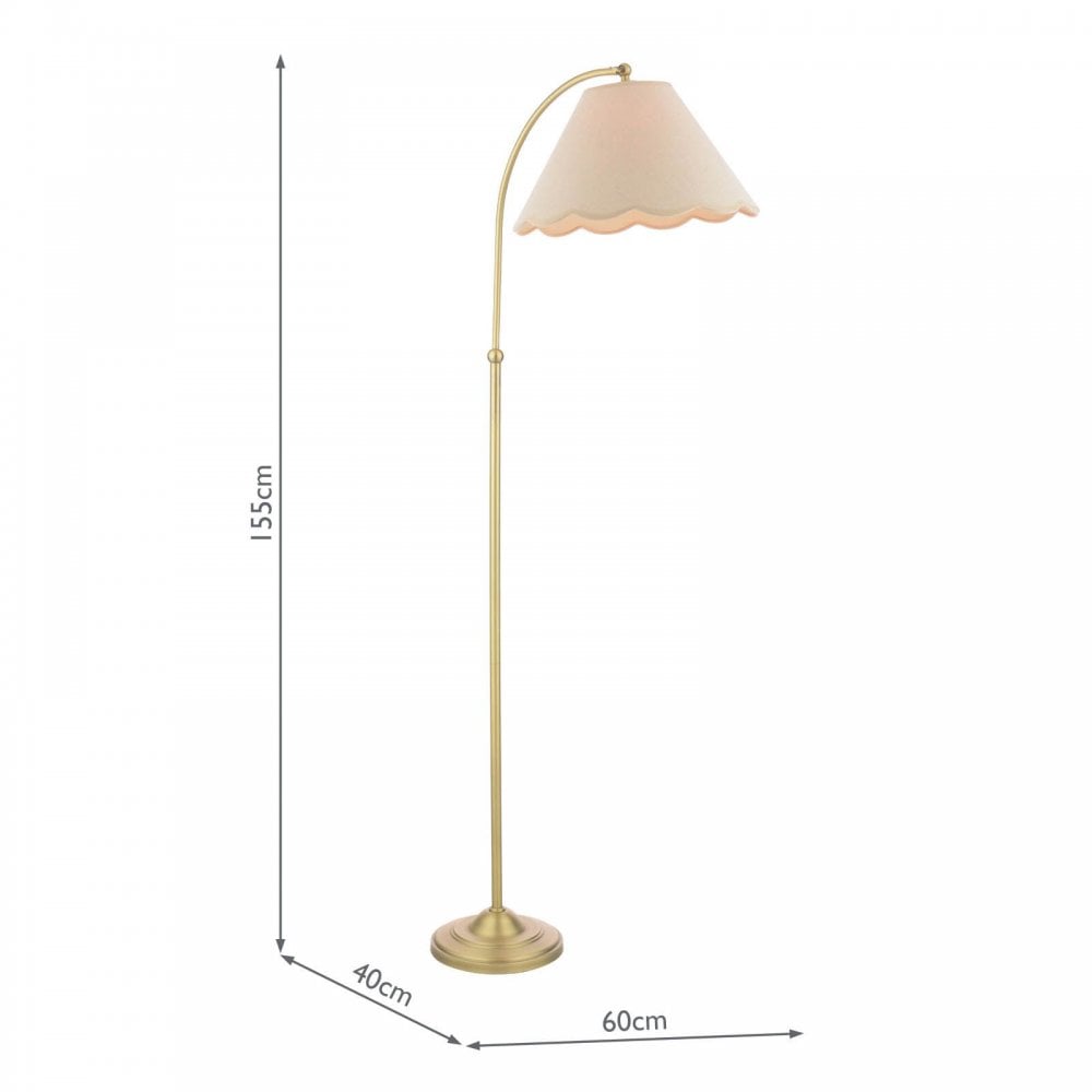Cordwell Antique Brass Floor Lamp C/W Shade