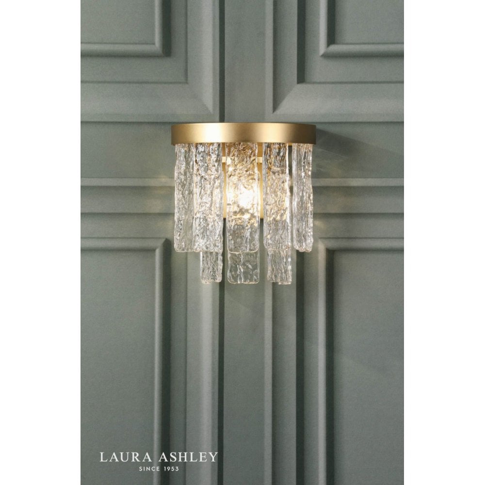 Durnsford Brass & Textured Glass Wall Light