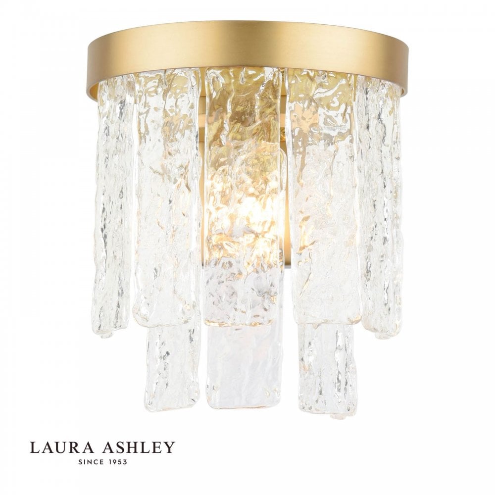 Durnsford Brass & Textured Glass Wall Light