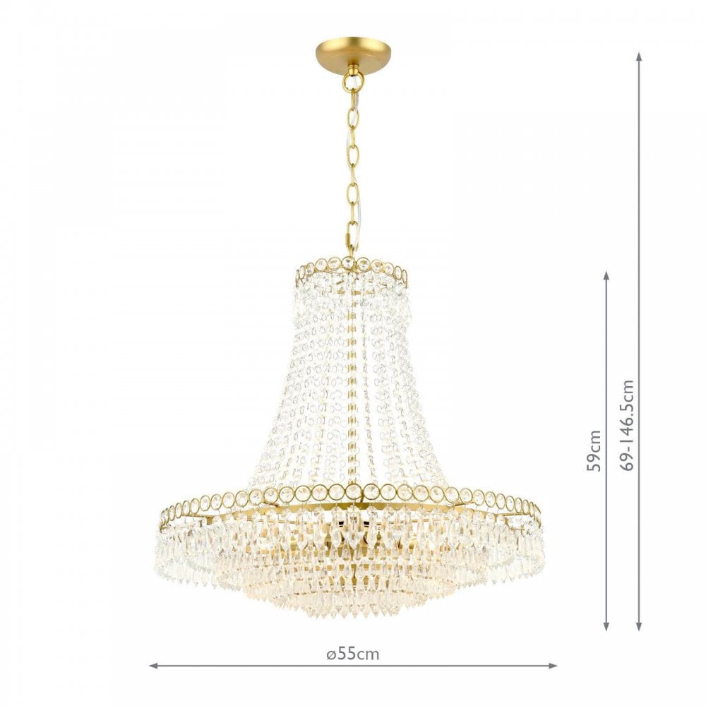 Enid Large Antique Brass Chandelier