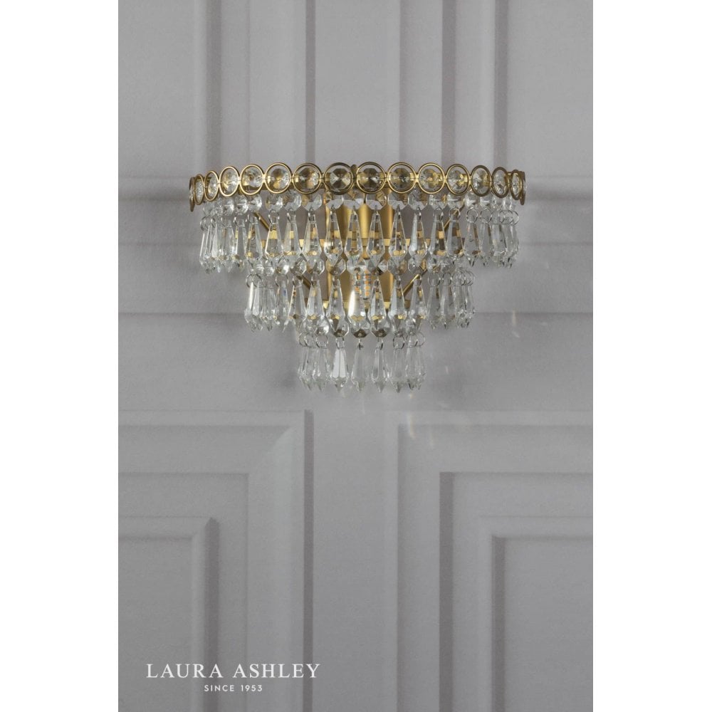 Enid Faceted Glass & Antique Brass Wall Light
