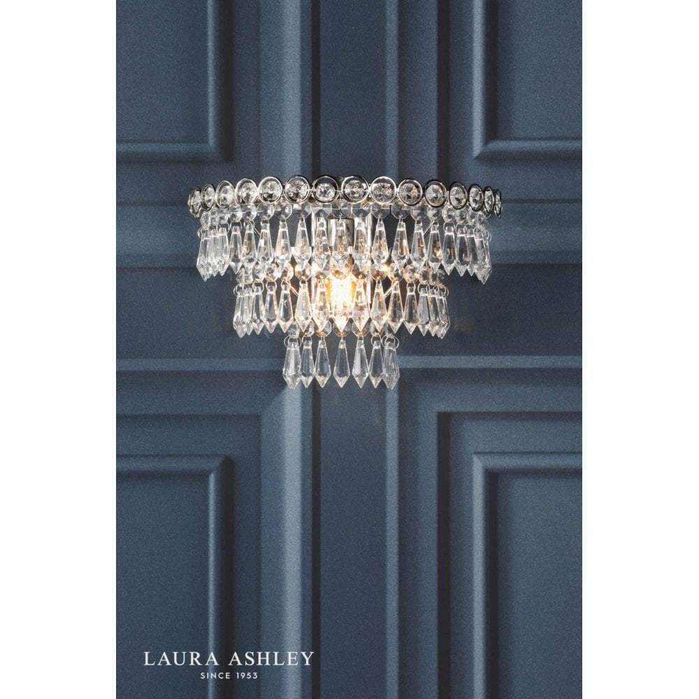 Enid Faceted Glass & Polished Nickel Wall Light