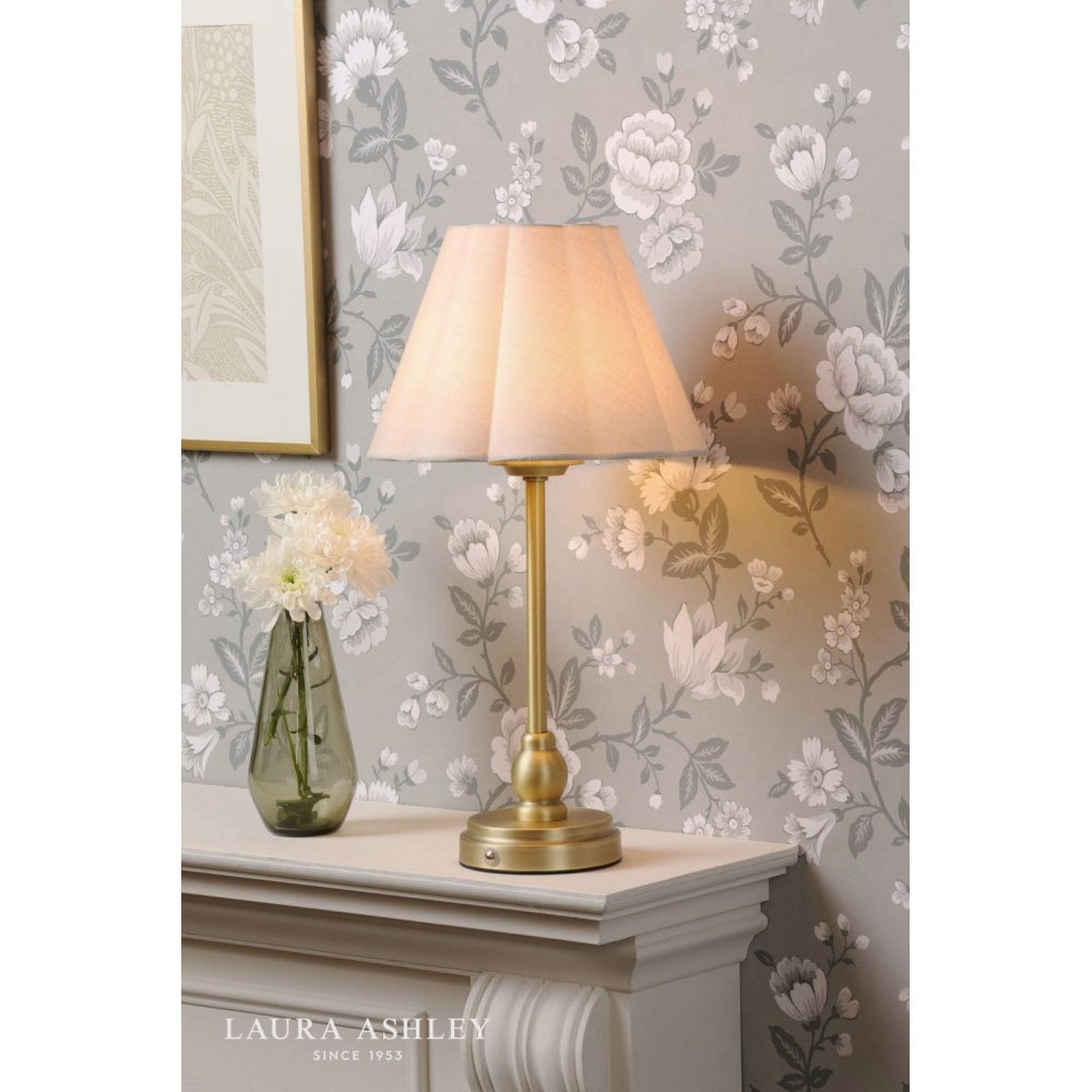 Erin Rechargeable Antique Brass Table Lamp C/W Shade