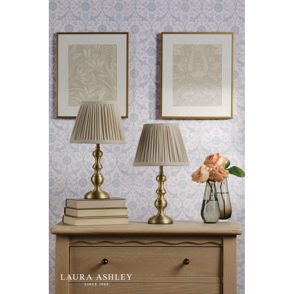 Ezra Twin Pack Antique Brass Table Lamps C/W Shade