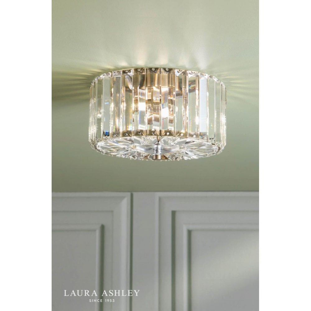 Fernhurst Small 3 Light Antique Brass Flush Fitting