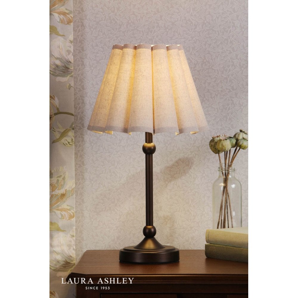 Holwell Antique Bronze Table Lamp C/W Natural Shade