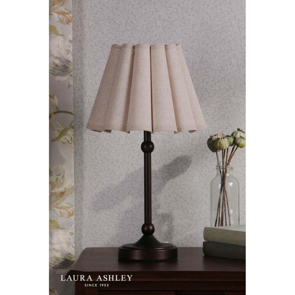 Holwell Antique Bronze Table Lamp C/W Natural Shade
