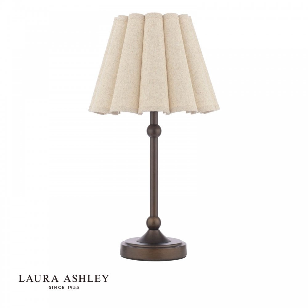 Holwell Antique Bronze Table Lamp C/W Natural Shade