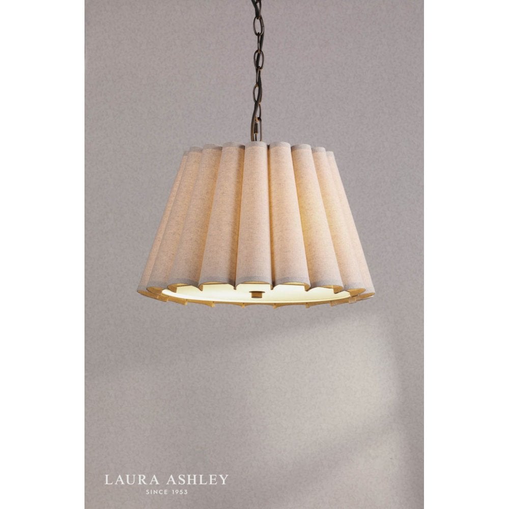 Holwell Antique Bronze Pendant with Natural Shade