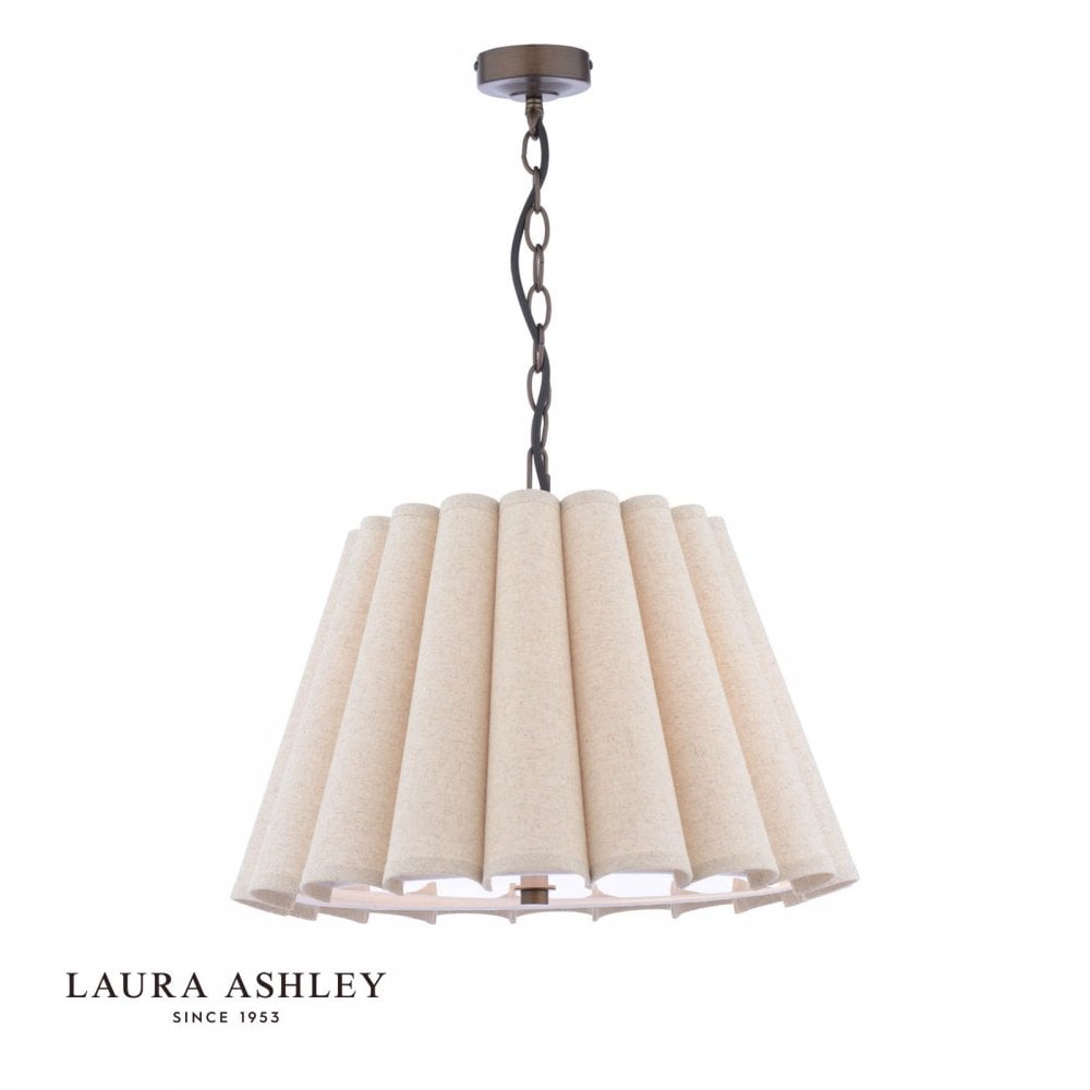 Holwell Antique Bronze Pendant with Natural Shade